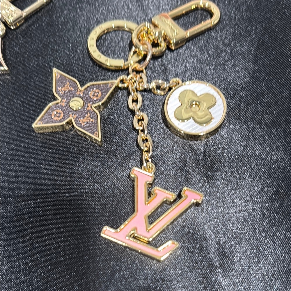 Luxury inspired gold and Pink Keychain